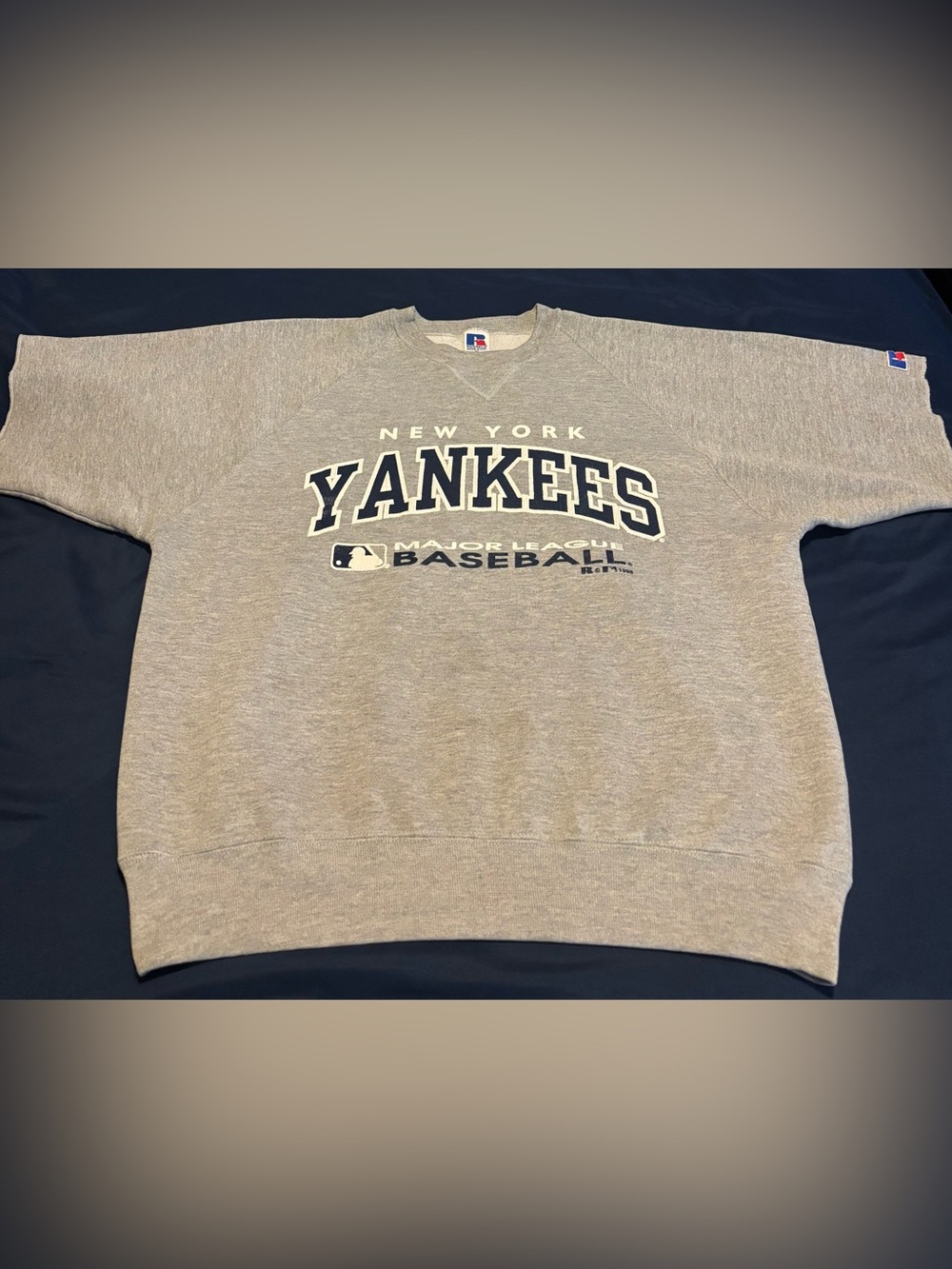 Russell Athletic Gray New York Yankees Crewneck Sweatshirt